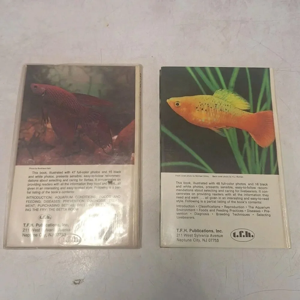 Livebearers by Wilfred L. Whitern And Betas 2 Lot Box Fish Tank